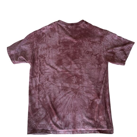 The Mountain Native American Chief T-shirt MEDIUM Tie Dye US Flag Burgundy Rare - Picture 3 of 4